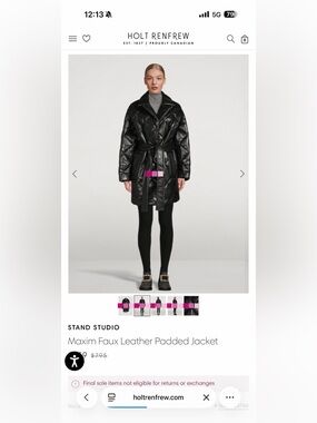Stand studio Black Puffer Jacket‎